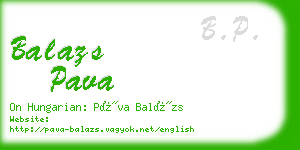 balazs pava business card